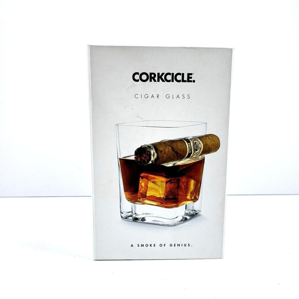 Corkcicle Cigar Glass Whiskey Bourbon Tumbler Built In Cigar Holder Boxed‎